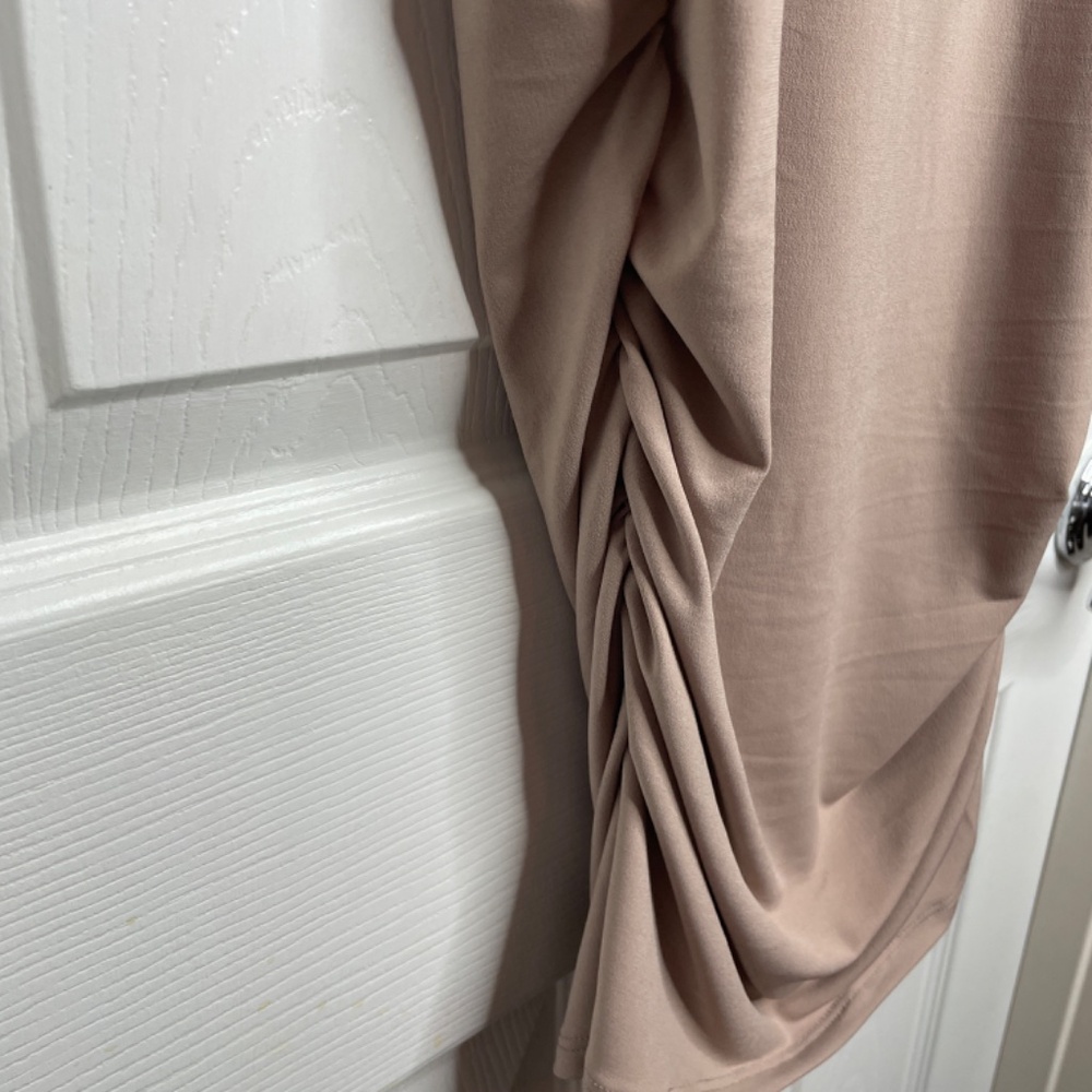 Tan Colored Ruching Tank Top, Zenana, - Picture 3 of 5
